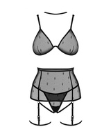 Komplet: biustonosz, stringi, pas i podwiązki